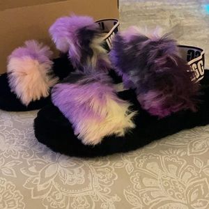 Multi color fluff sandals from UGG